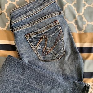 Boot cut, light wash Silver brand jeans
